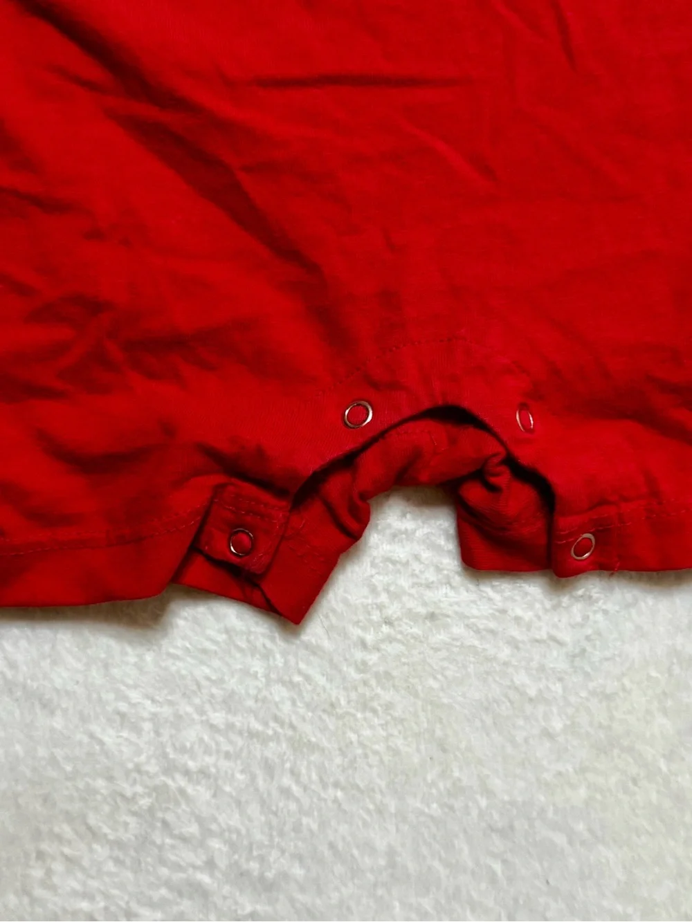 University of Nebraska Huskers Red & Gray 12 month Baby Romper with bottom snaps